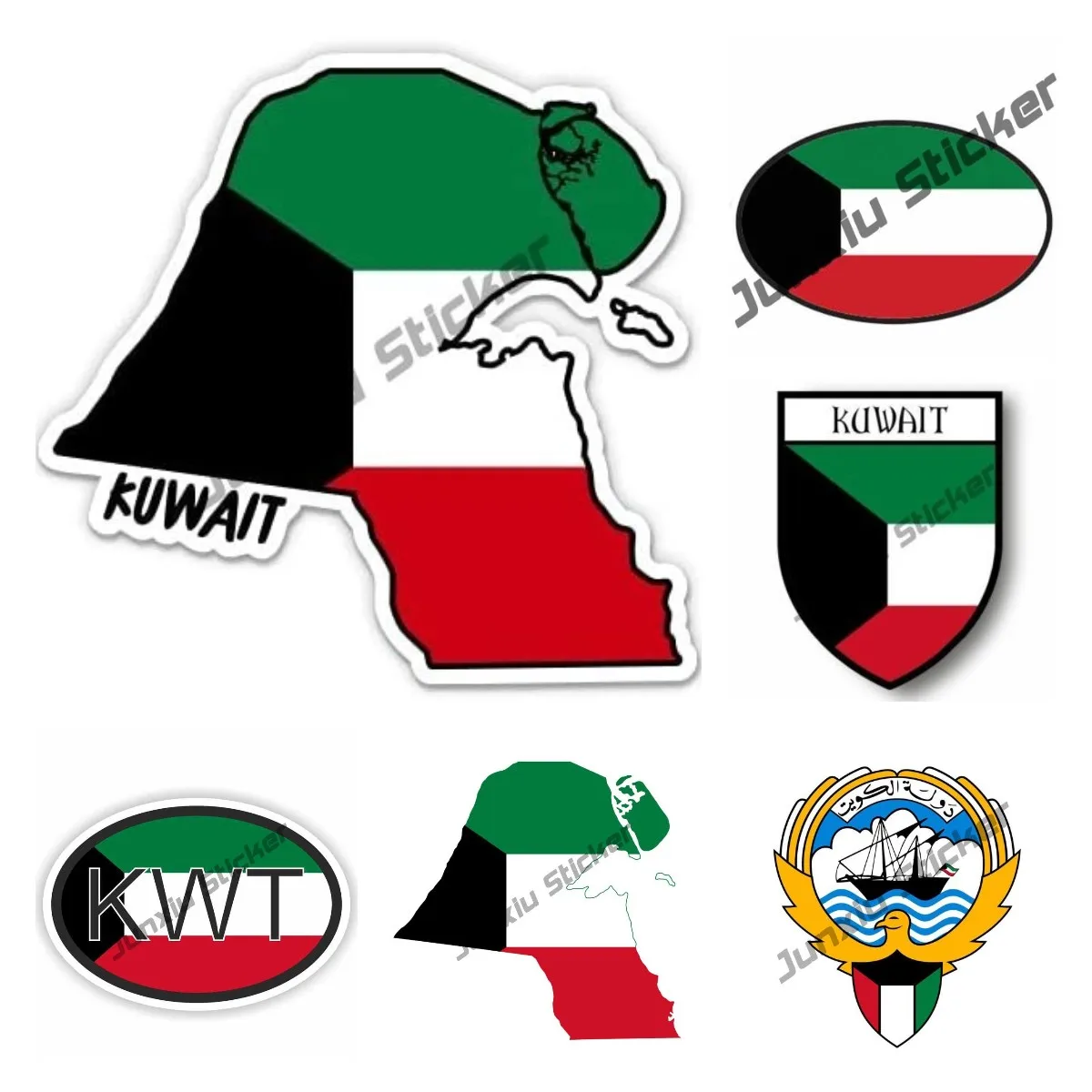 Laptop Accessories Kuwait - Kuwait mapa com bandeira adesivo de