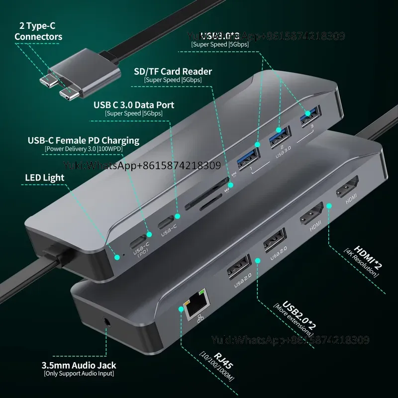 Usb C Docking Hub - Estação de Acoplamento USB-C 5 em