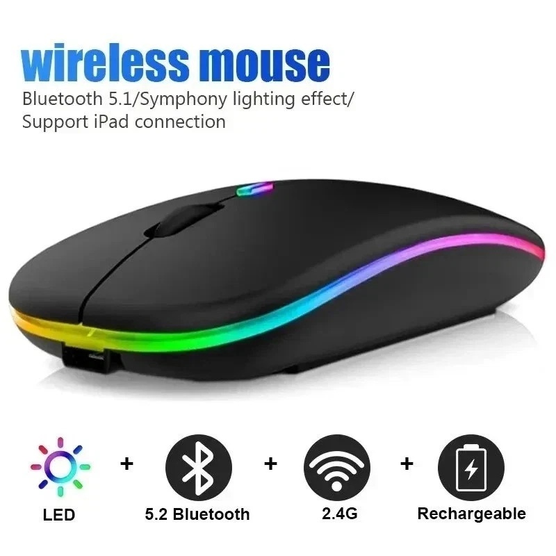 Laptop External Accessories - Mouse sem fio bluetooth, modo duplo,