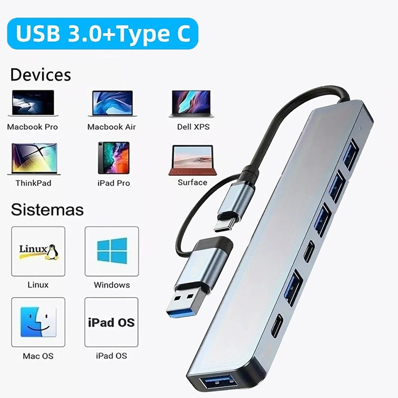 Laptop Accessories Hub - Hub USB3.0 2 em 1 com