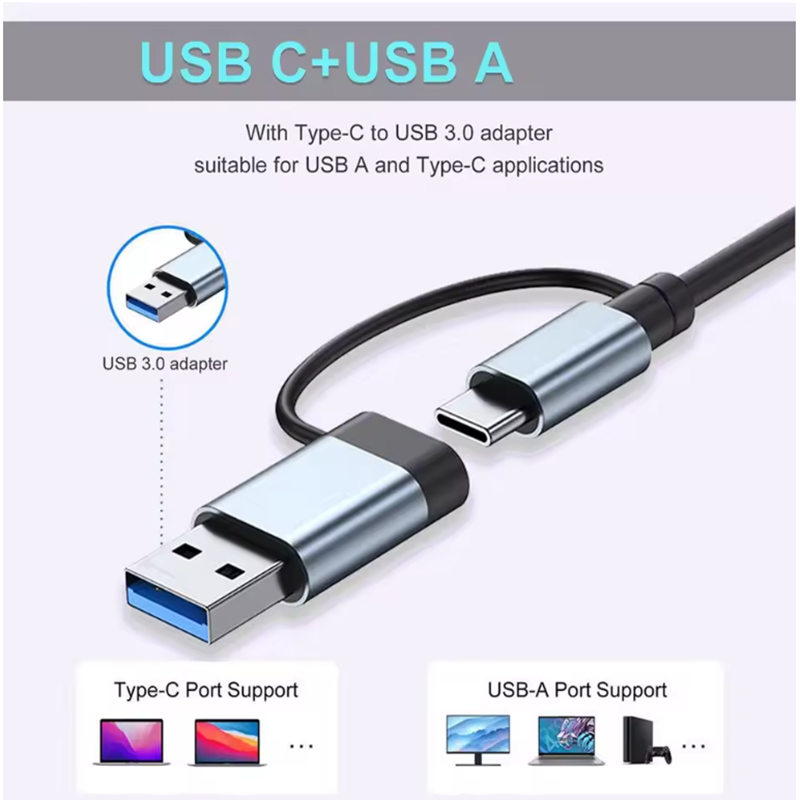 Hub USB A/C de 5/7/8 Portas, C - Laptop Accessories Hub avaliação e preço