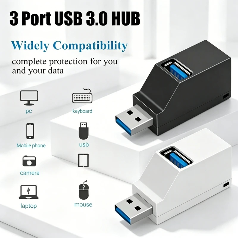 Hub USB 3.0 2.0 Rotativo com 3 - Laptop Accessories Hub avaliação e preço