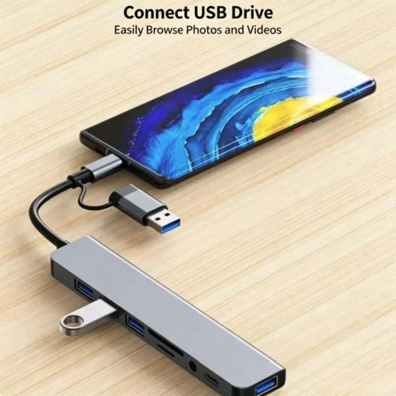 Hub Adaptador USB Multiuso 8 e - Laptop Accessories Hub avaliação e preço
