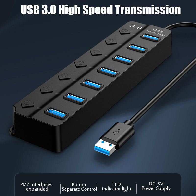 Hub USB 3.0 7 em 1, divisor US - Laptop Accessories Hub avaliação e preço