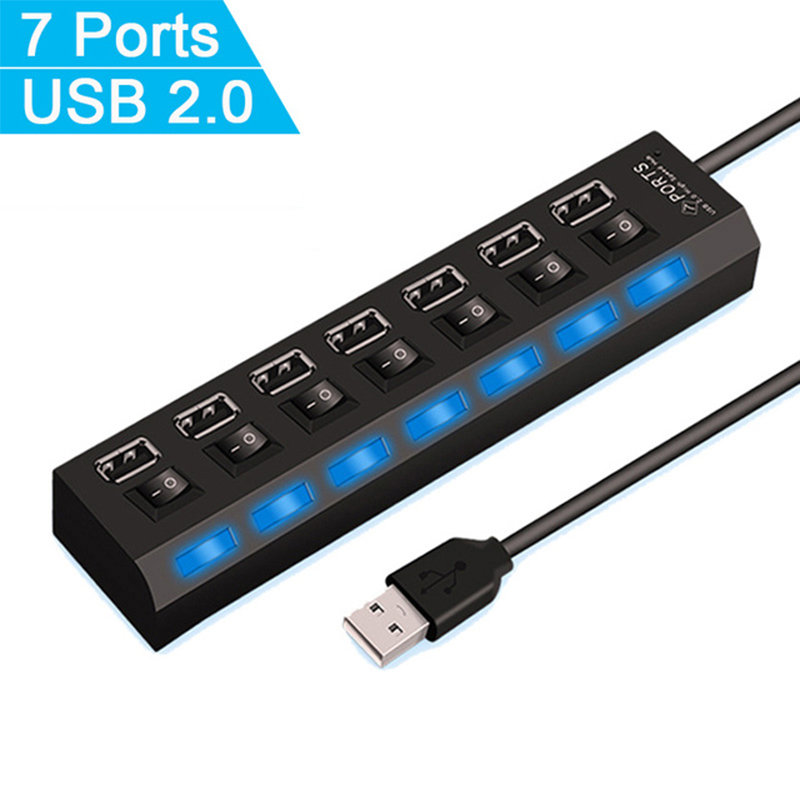 Hub USB 2.0 de 7 portas, divis - Laptop Accessories Hub avaliação e preço
