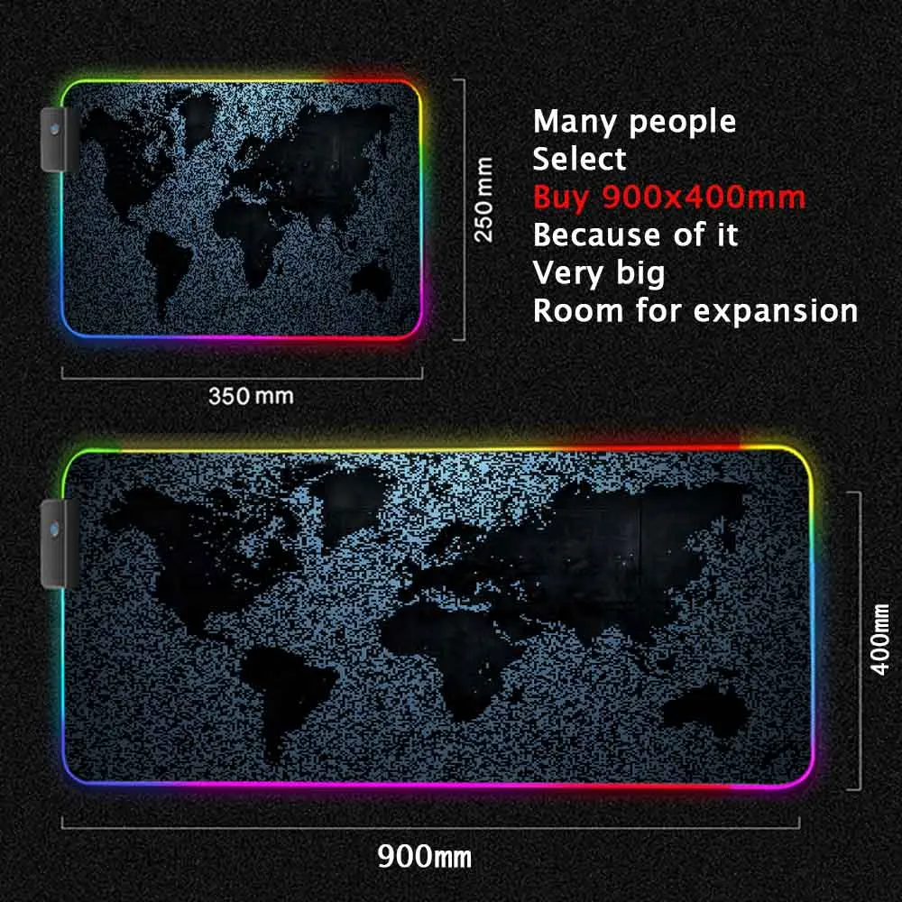 World Map Mouse Pad Gaming Mou - Laptop Accessories World avaliação e preço