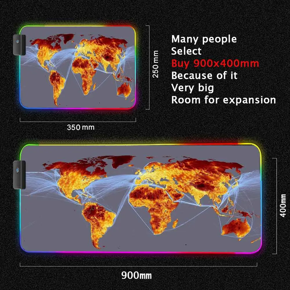 World Map Mouse Pad Gaming Mou - Laptop Accessories World avaliação e preço
