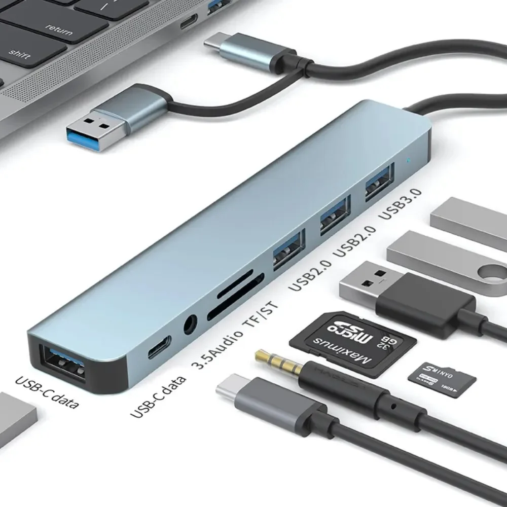 Hub 8 em 2 USB-C com leitor de - Usb C Docking Hub avaliação e preço