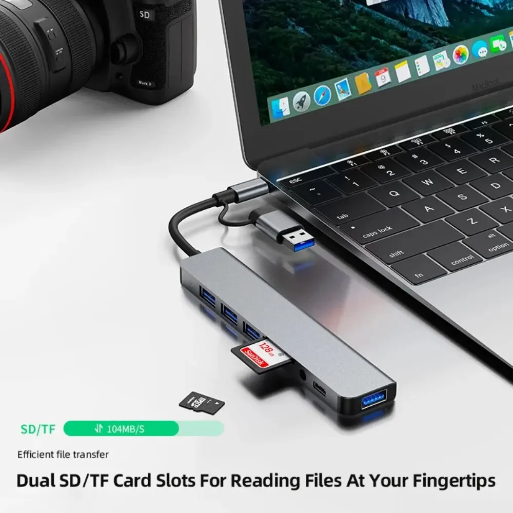 Hub 8 em 2 USB-C com leitor de - Usb C Docking Hub avaliação e preço