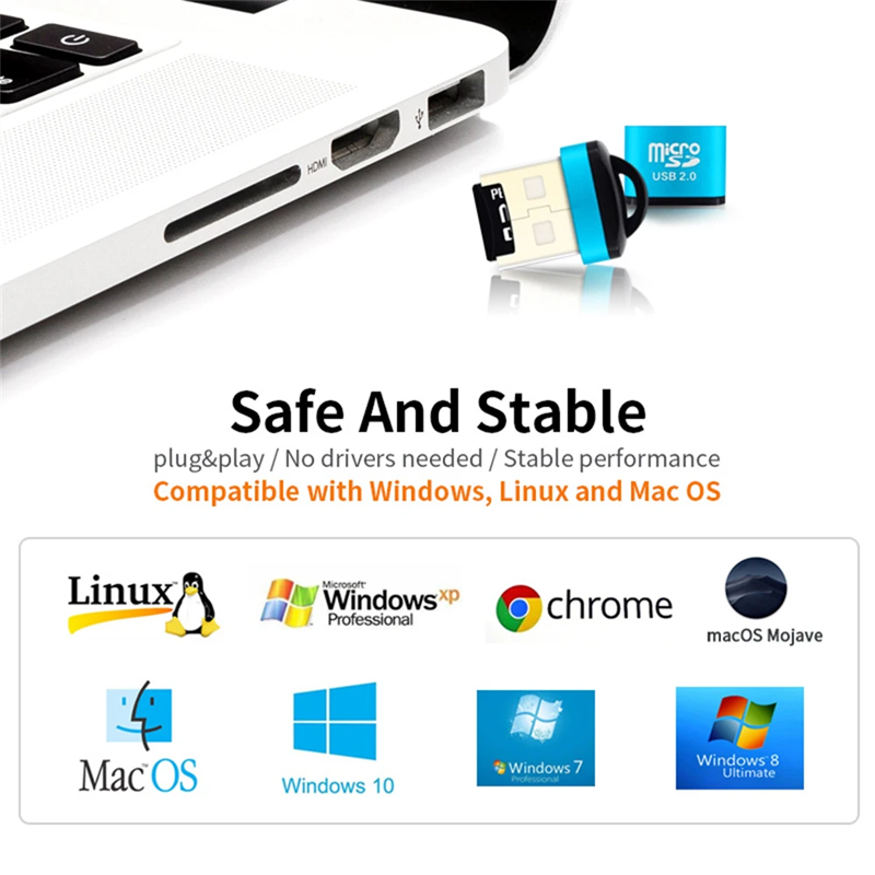 Mini usb micro sd/tf leitor de - Laptop Accessories Productivity avaliação e preço