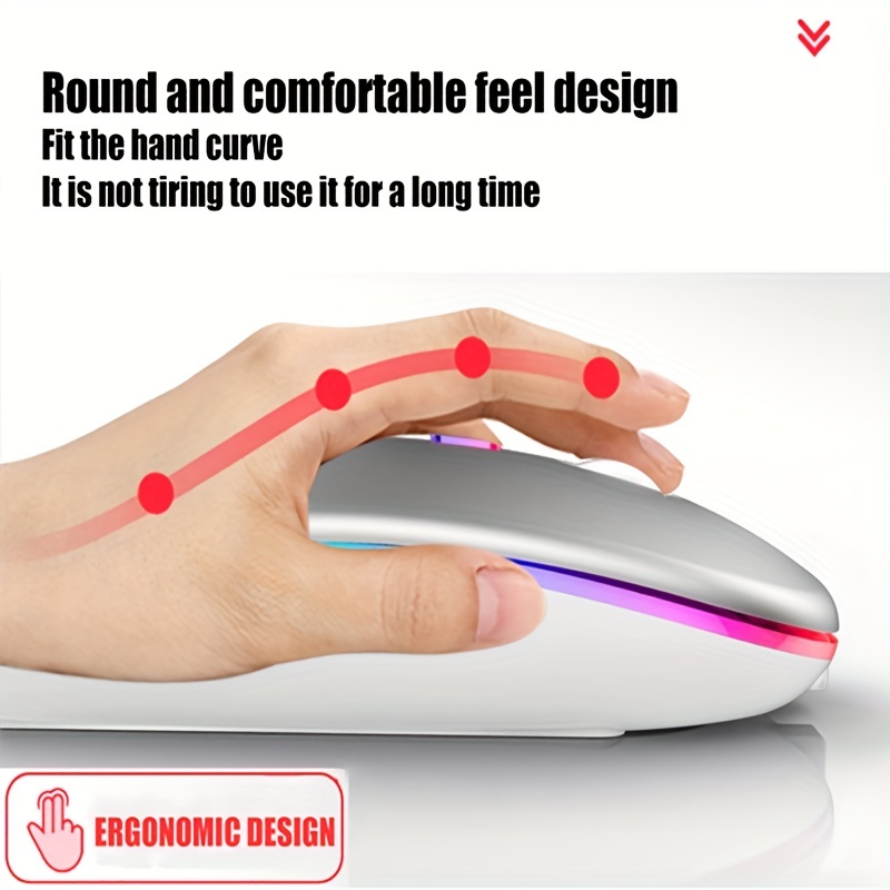 Mouse sem fio rgb recarregável - Laptop External Accessories avaliação e preço