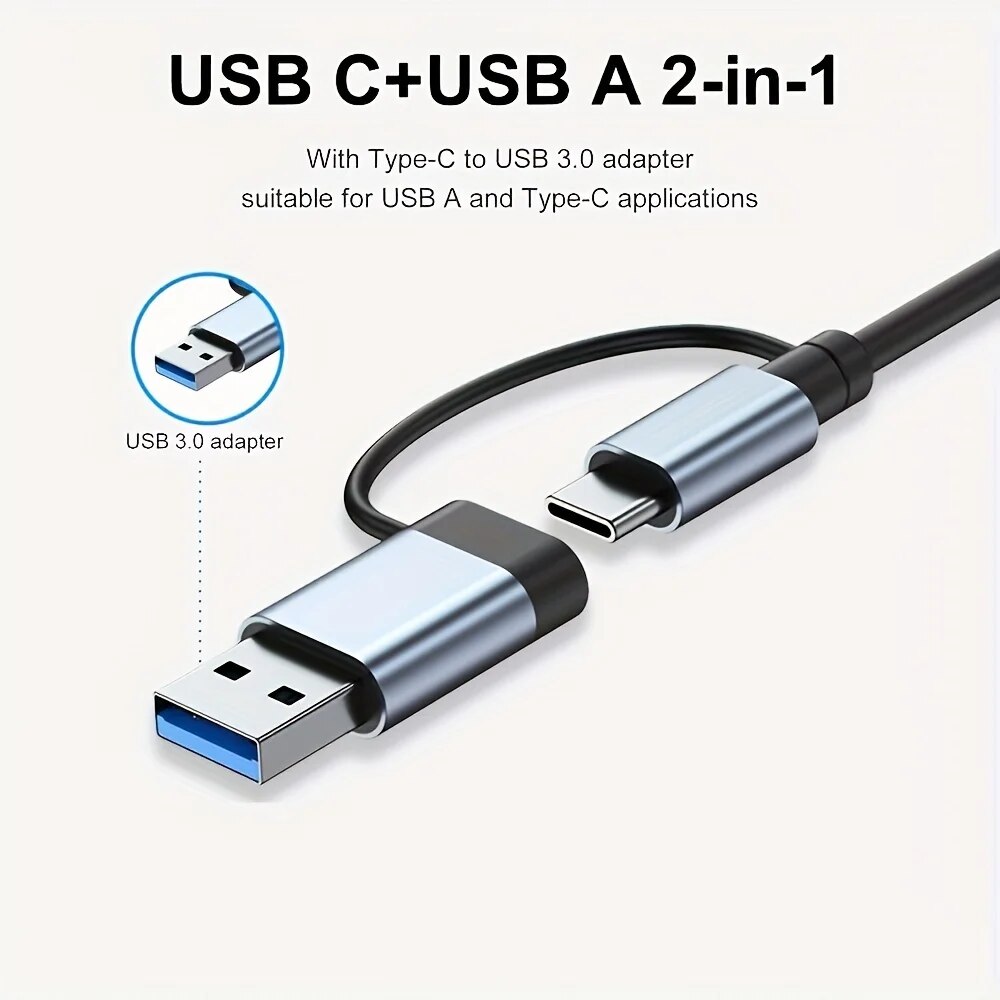 Hub USB3.0 2 em 1 com 7 Portas - Laptop Accessories Hub avaliação e preço